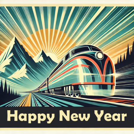 A 1950s sytle railway advertising poster