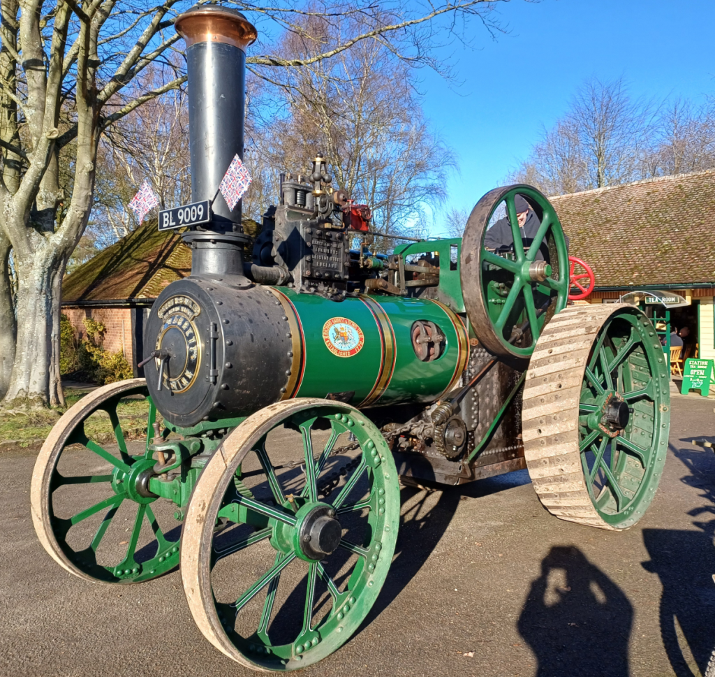 Steam traction engine.