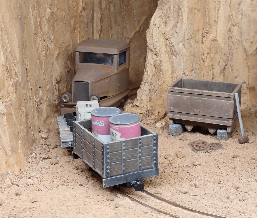 Critter locomotive shunting on model railroad