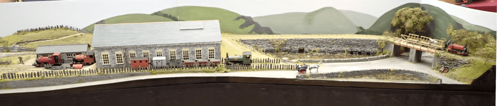 Melinau'r Abaty model railway layout in 0-16.5, inspired by the Corris and Talyllyn Railways.