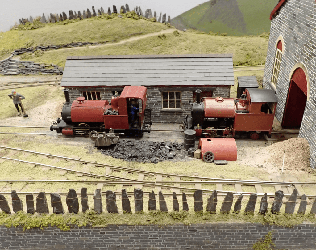 Melinau'r Abaty model railway layout in 0-16.5, inspired by the Corris and Talyllyn Railways.