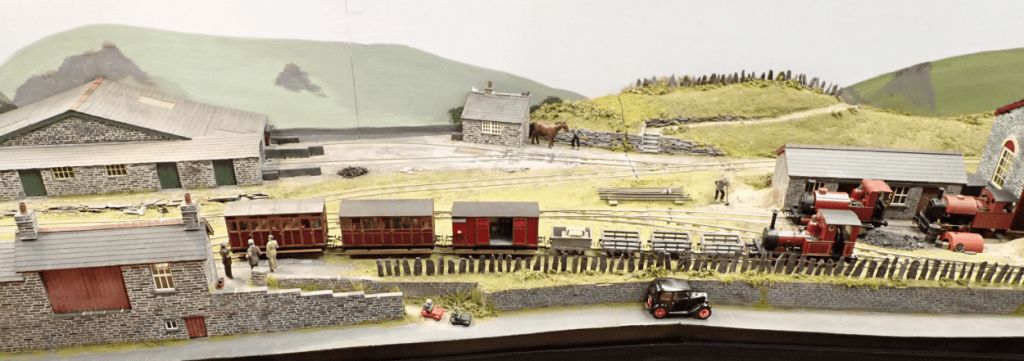 Melinau'r Abaty model railway layout in 0-16.5, inspired by the Corris and Talyllyn Railways.