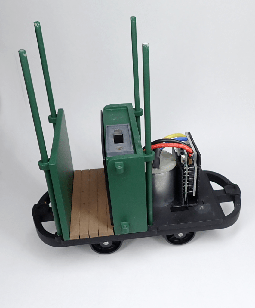 A SM32 Model Railway Locomotive with a Loco Remote controller.