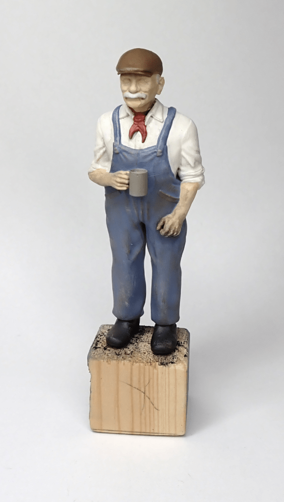 A characterful figure for the driver of a SM32 model railway locomotive.