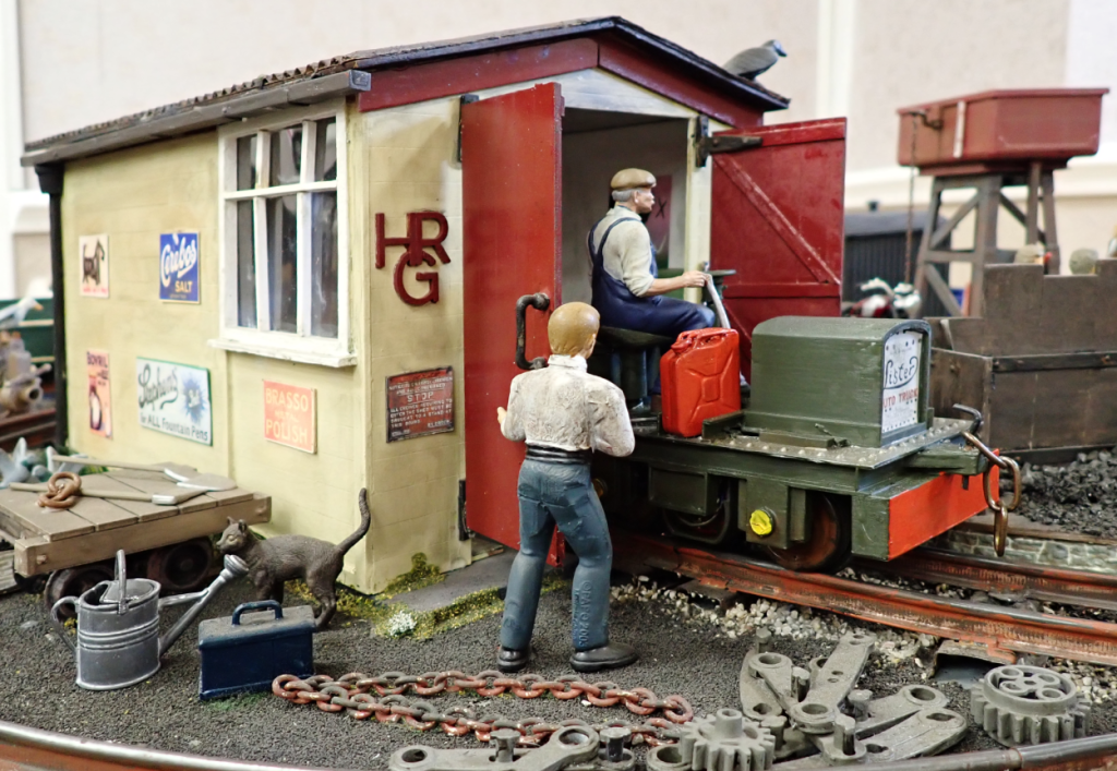 Kit bashed locomotive shed on SM32 model railway layout