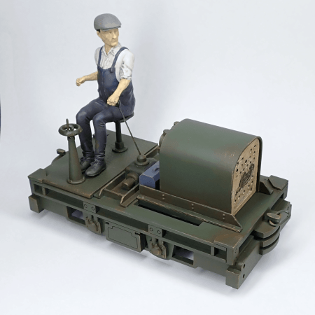 A 16mm narrow gauge Lister Locomotive with driver
