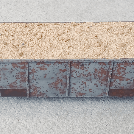 Tri-ang Big Big eight wheeled gondola wagon, RV259, converted to a 16mm scale SM32 bogie wagon